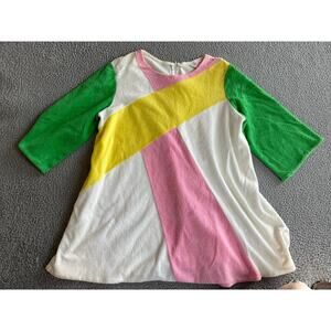 Vintage Gertrude Davenport Top Medium Terrycloth Pocket Colorblock Retro 80s